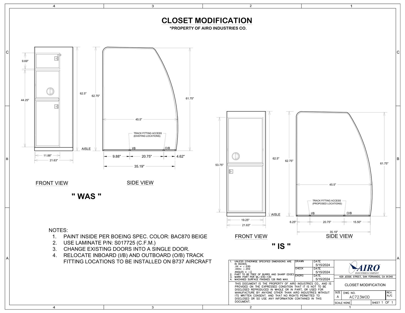 Aircraft interior layout drawing 5